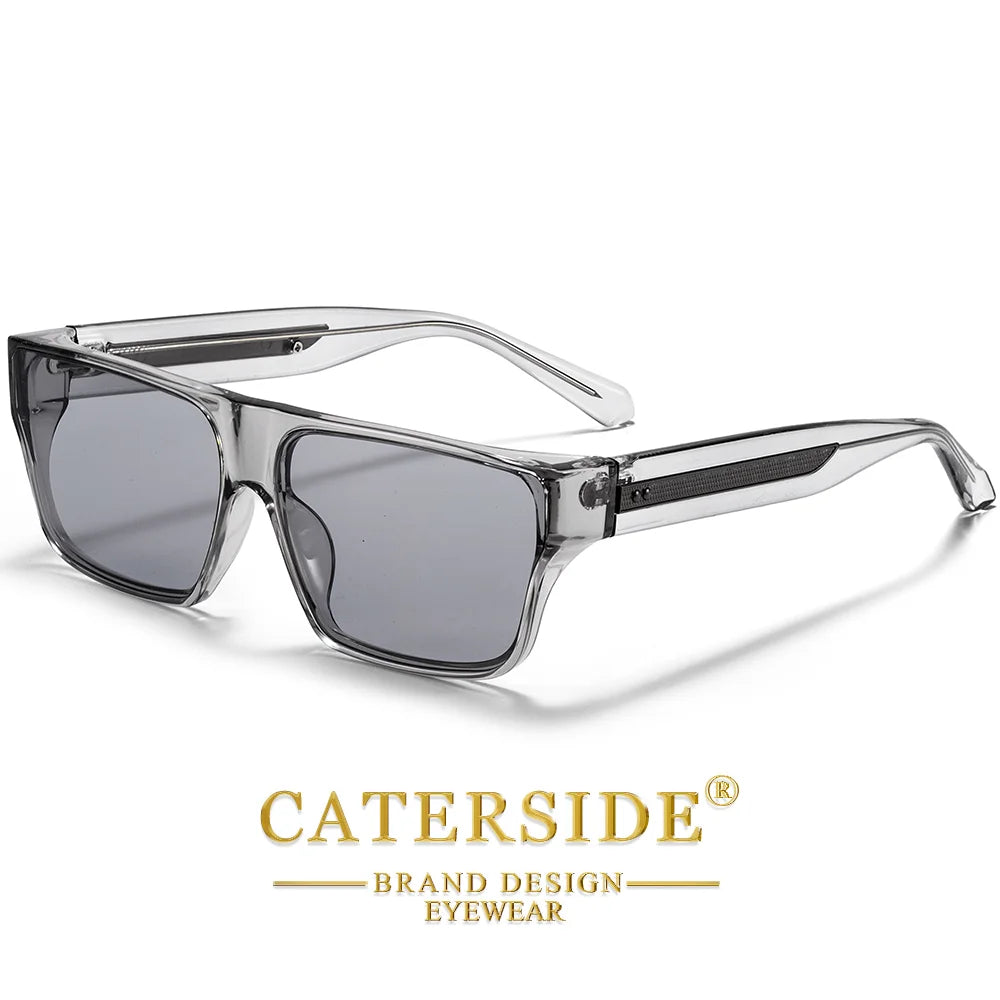 CATERSIDE Men Fashionable Sunglasses Thick Square Frames Personalized Design Outdoors Travel Versatile Essential Glasses UV400