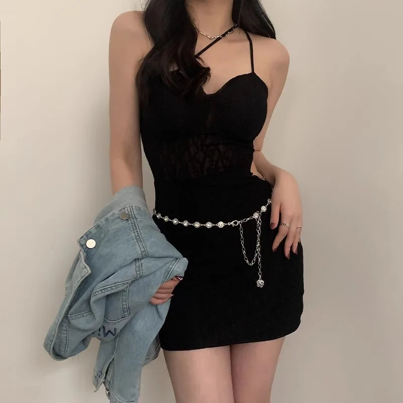 Metal Chatelaine Haute Couture Summer Dress With Fashionable Ins Style Decorative Suit Thin Belt Fashion Chain