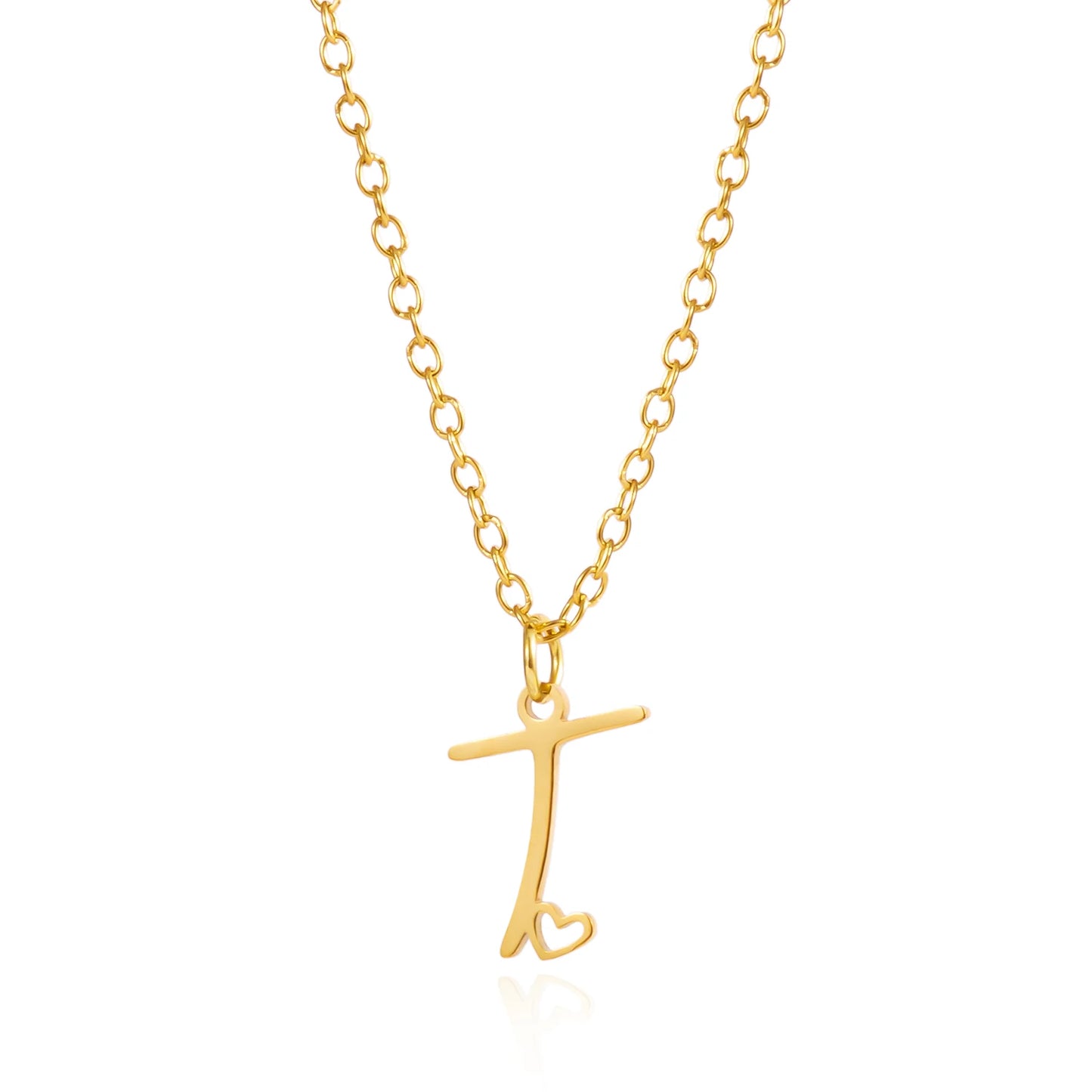 Fashion Stainless Steel A-Z Initial Letter Necklace For Women Elegant Gold Color 26 Alphabet Pendant Jewelry Girls Birthday Gift