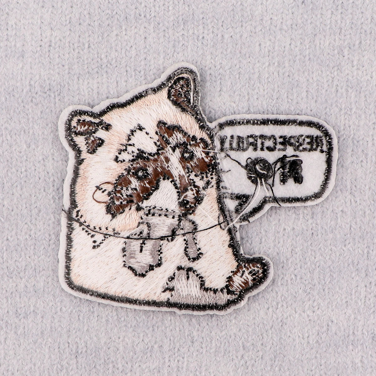 Raccoon Patches For Clothing Cartoon Animal Patches Appliques Iron on Badges Clothes Stickers DIY Sewing Embroideriy Stripes