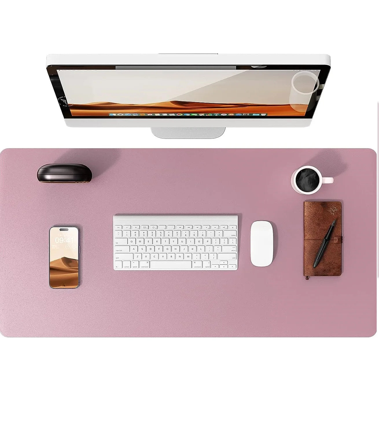 Leather Desk Pad Protector, Mouse Pad, Office Desk Mat, Waterproof  Non-Slip PU Desk Blotter, Computer Desk Pad for Women