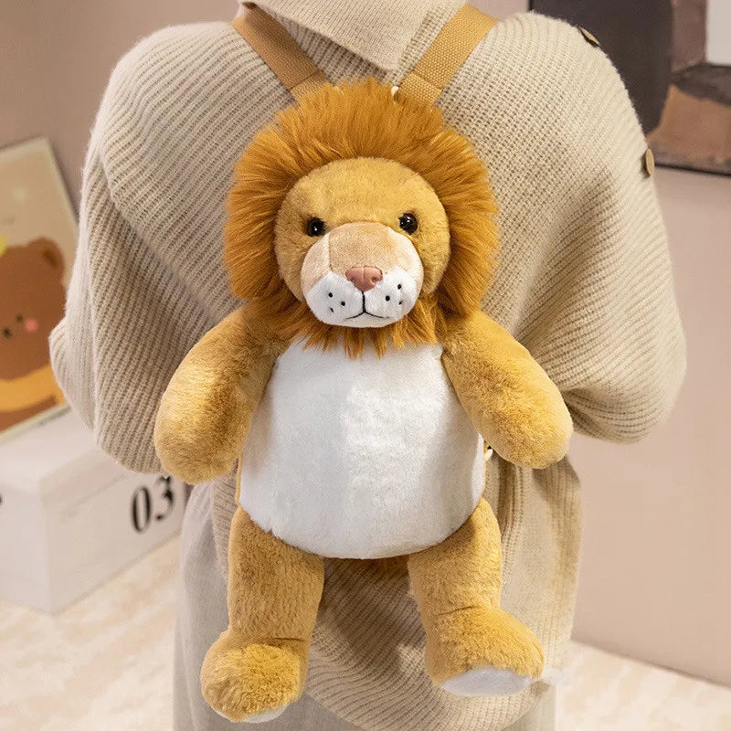 1Pc 40CM Lovely Plush Sloth Alpaca Lemur Elephant Plush Backpack Toy Cute Animal Shoulders Bag Lions Rabbit Giraffe Nice Gift