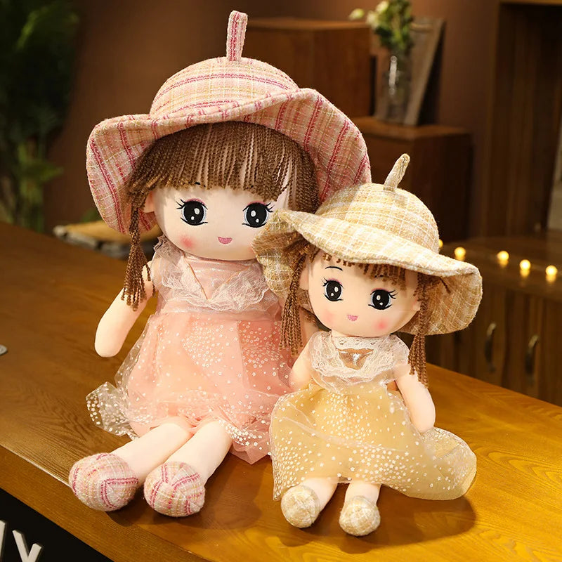 Cute Plush Girls Doll with Clothes Kid Girls Toys Stuffed Soft Cartoon Plush Toys Gift for Children Birthday Christmas present