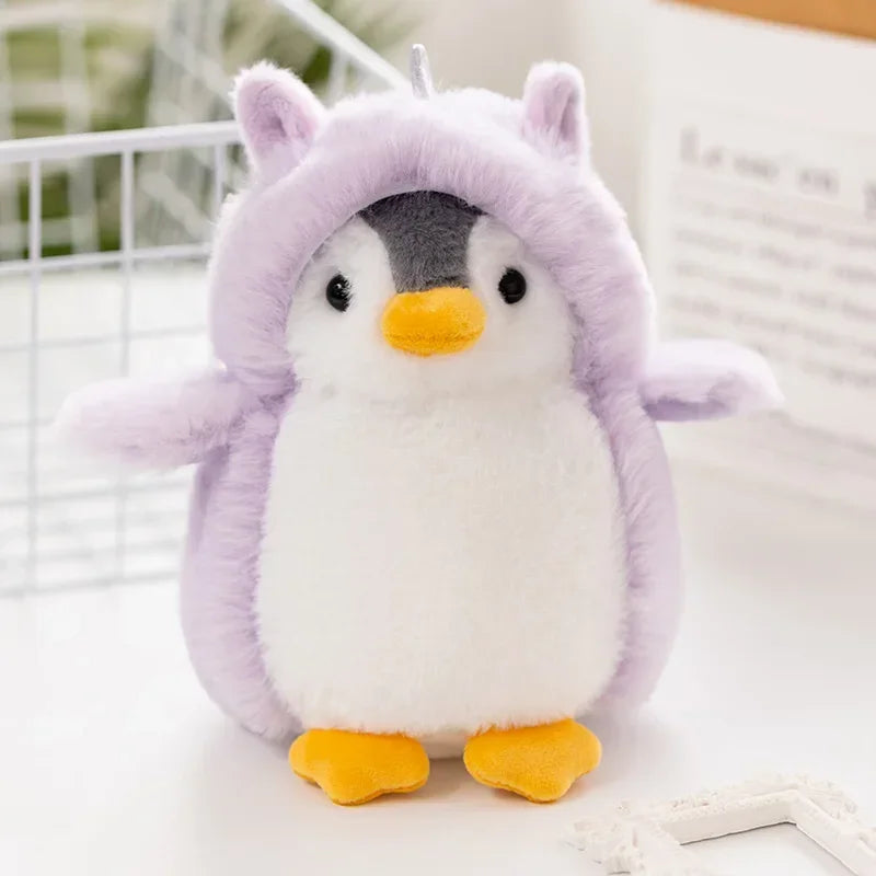 Creative  cosplay costume Dress Penguin plush toy Birthday Present Soft Fabric Stuffed Animal  Penguin Transforms into Dinosaur