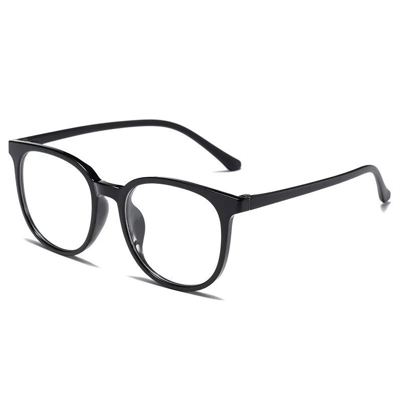 Vintage Large Frame Glasses Tea Brown-Stylish Frame Blue Light Blocking Glasses - Anti-Eyestrain Perfect for Office Everyday Use