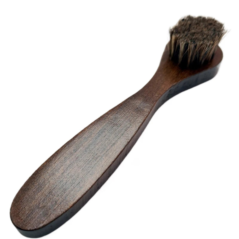 Handle Details Polishing, Cleaning Brush Horse Hair Wood Brush Leather Shoe Care