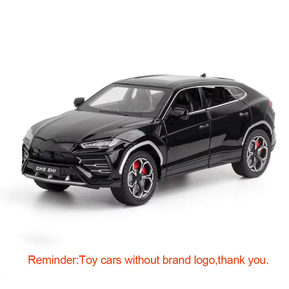 1:24 Lambor URUS Model Toys Diecast Alloy Car Doors Opened Sound Light Pull Back Shock Absorption Vehice Children Christmas Gift