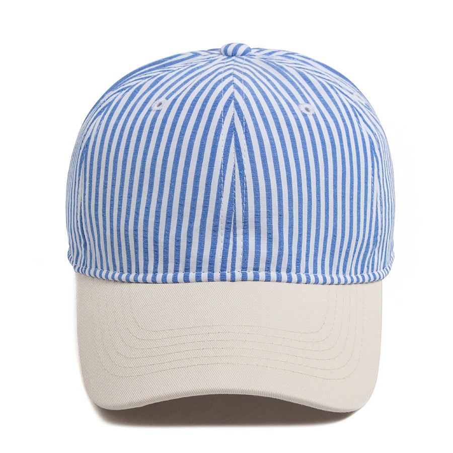 Striped Baseball Cap For Men Women Vintage Beige Brim Casual Soft Dad Hat Snapback Spring Summer Cap Visor Fashion Daily Wear