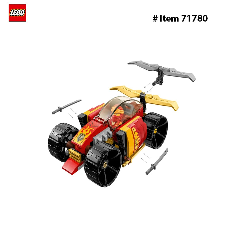 Lego 71780 NINJAGO Kai's Ninja Race Car EVO, 20in1 Racing Car Building Toy Set