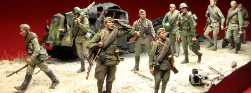 1/35 Die-casting Resin Model Assembly Kit, Soviet Soldiers 10 People, Unpainted