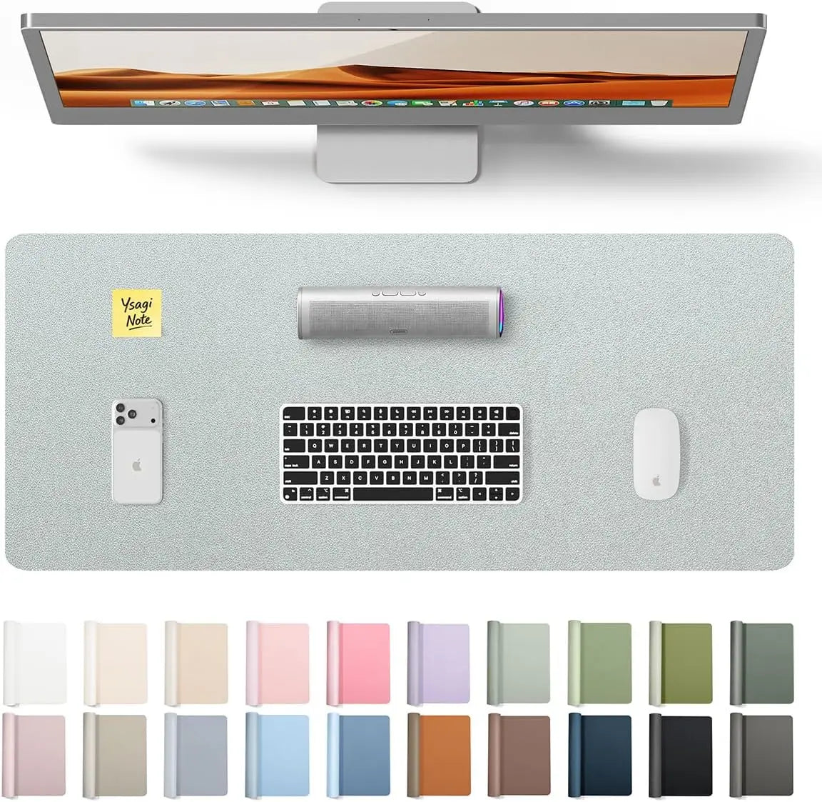 Leather Office Desk Pad Protector,Large Mouse Pad,Non-Slip,PU Leather,Laptop Desk Blotter,Waterproof Writing Pad for Office/Home