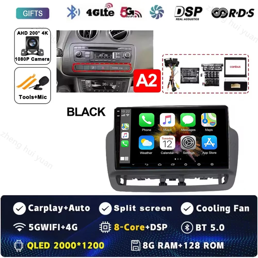 Android 15 For SEAT LBIZA 2012 2013 2014 2015 Auto Radio Car Multimedia Video Player GPS Navigation QLED Touch Screen 5G WIF