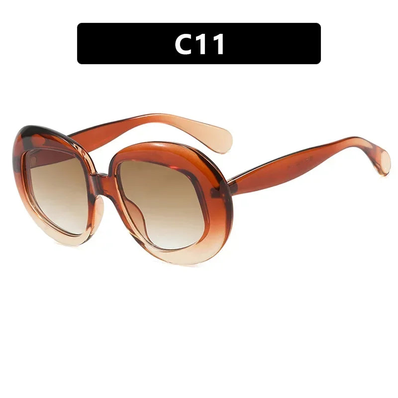 JNPCXI Vintage Round Spectacle Frame Women Luxury Oval Anti Blue Light Glasses Frame Retro Fashion Men Sunglasses