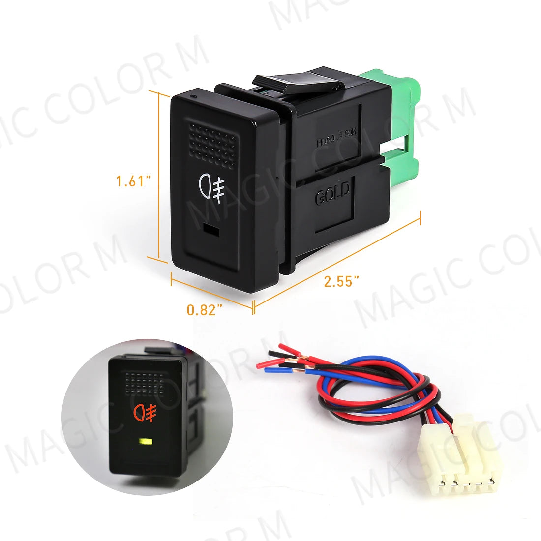 Fog Light Socket Switch Indicator LED On Off Push Button For Toyota Honda Nissan Mitsubishi Ford Suzuki Kia Car Accessories 12V