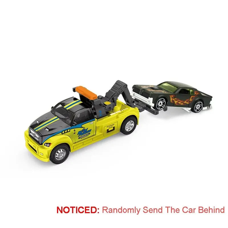 1:64 Container Trailer Alloy Diecast Model Toys Car Tailgate Can Be Lowered Pull Back Miniature Vehices Children's Surprise Gift
