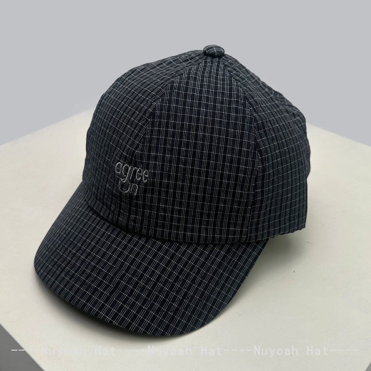 New Men Women Korean Quick-dry Embroidered Letters Baseball Hats Sunshade Plaid Versatile Niche Peaked Caps Fashion Casual ins
