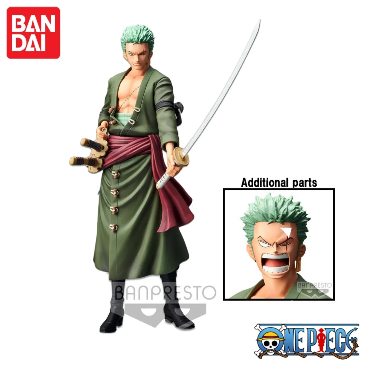 Special OfferIn Stock 100%Original Bandai Banprestoone Piece Roronoa Zoro Grandista Nero Pvc Action Figure Collection Mol Doll T