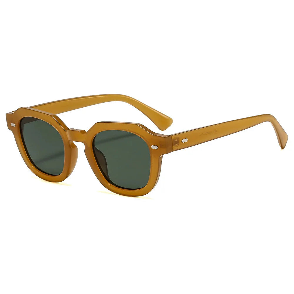 JNPCXI New Fashion Candy Color Square Women Sunglasses Leopard Shades UV400 Retro Trending Rivets Men Sun Glasses