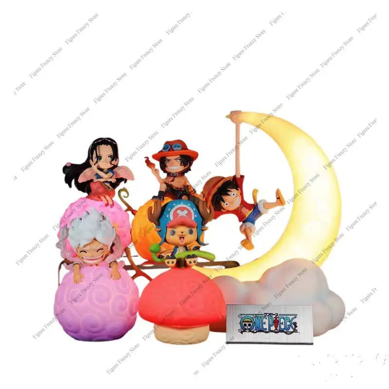 Special OfferHot Anime One Piece Devil Fruit Robin Ace Luffy Nico Night Light Figure Mol Figure Desktop Ornament Trendy Toys Bir