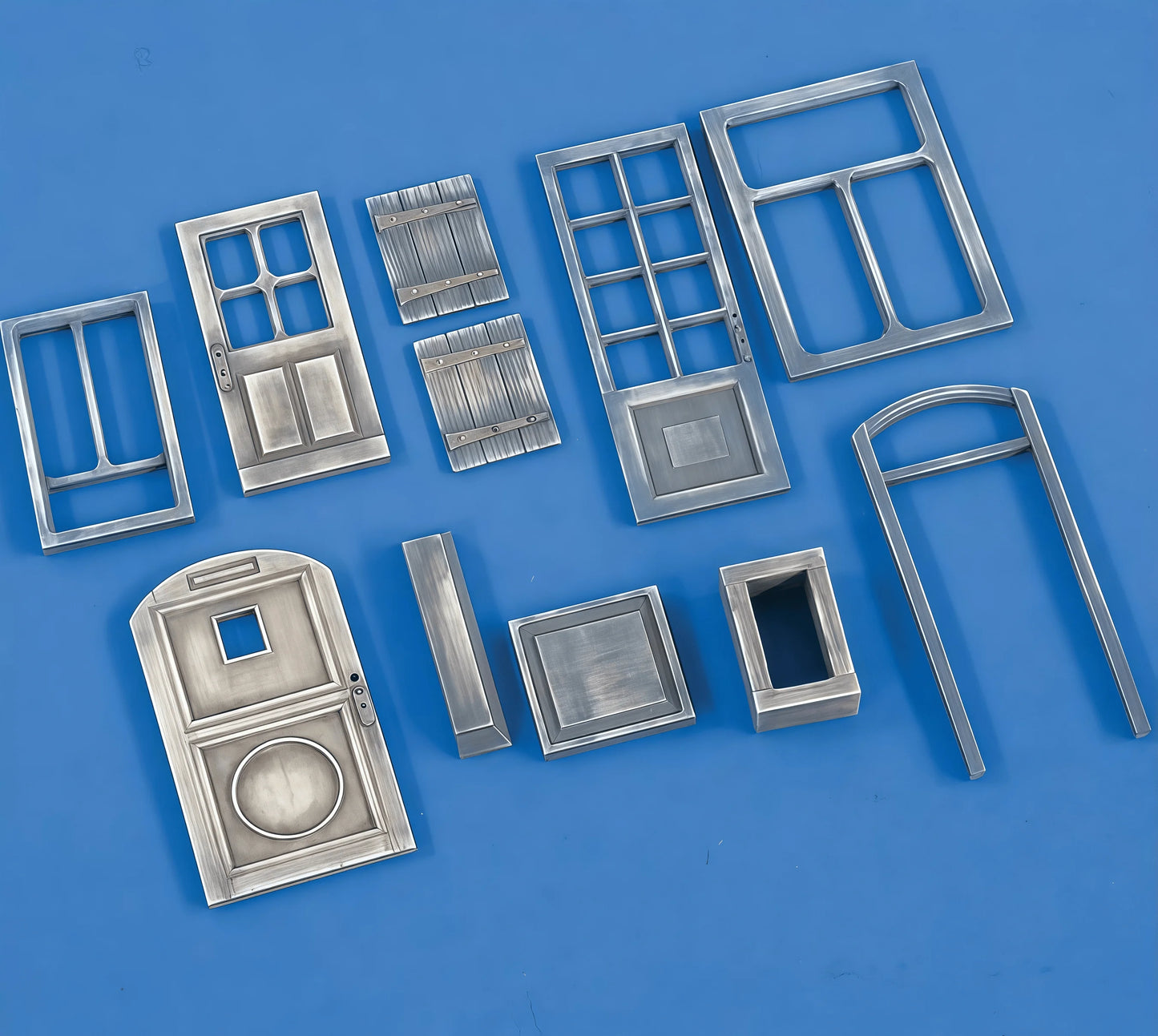Precision 1/35 Resin Model Kit GK, Unpainted Door and Window Models for Model Scenes