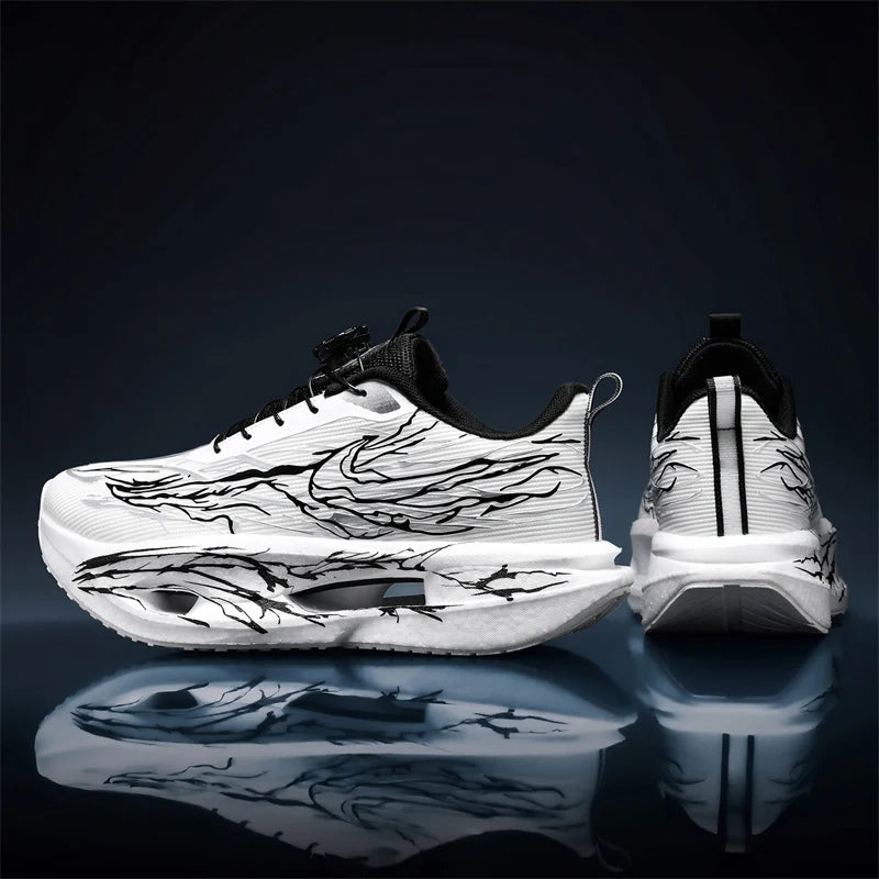 Men Running Shoes Carbon Plate Speciality Marathon Sports Shoes Breathable Lightweight Women's Comfortable Nonskid Sneakers