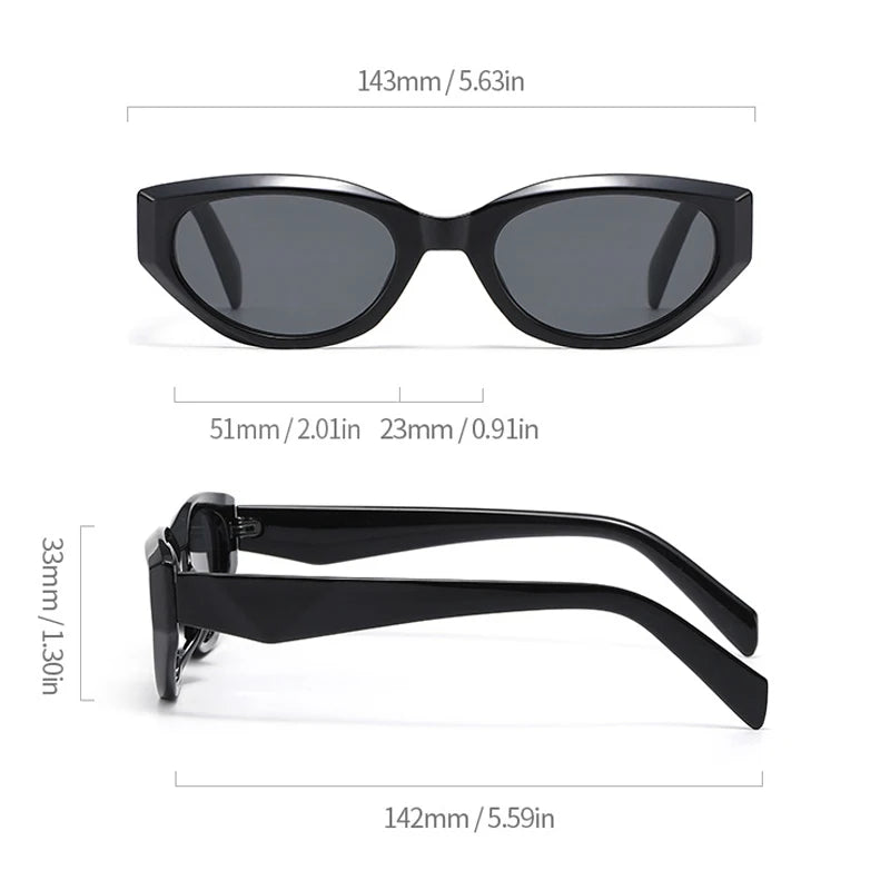 JNPCXI Retro Cat Eye Sunglasses Women Luxury Fashion Punk Sun Glasses for Ladies Shades Retro Eyewear UV400