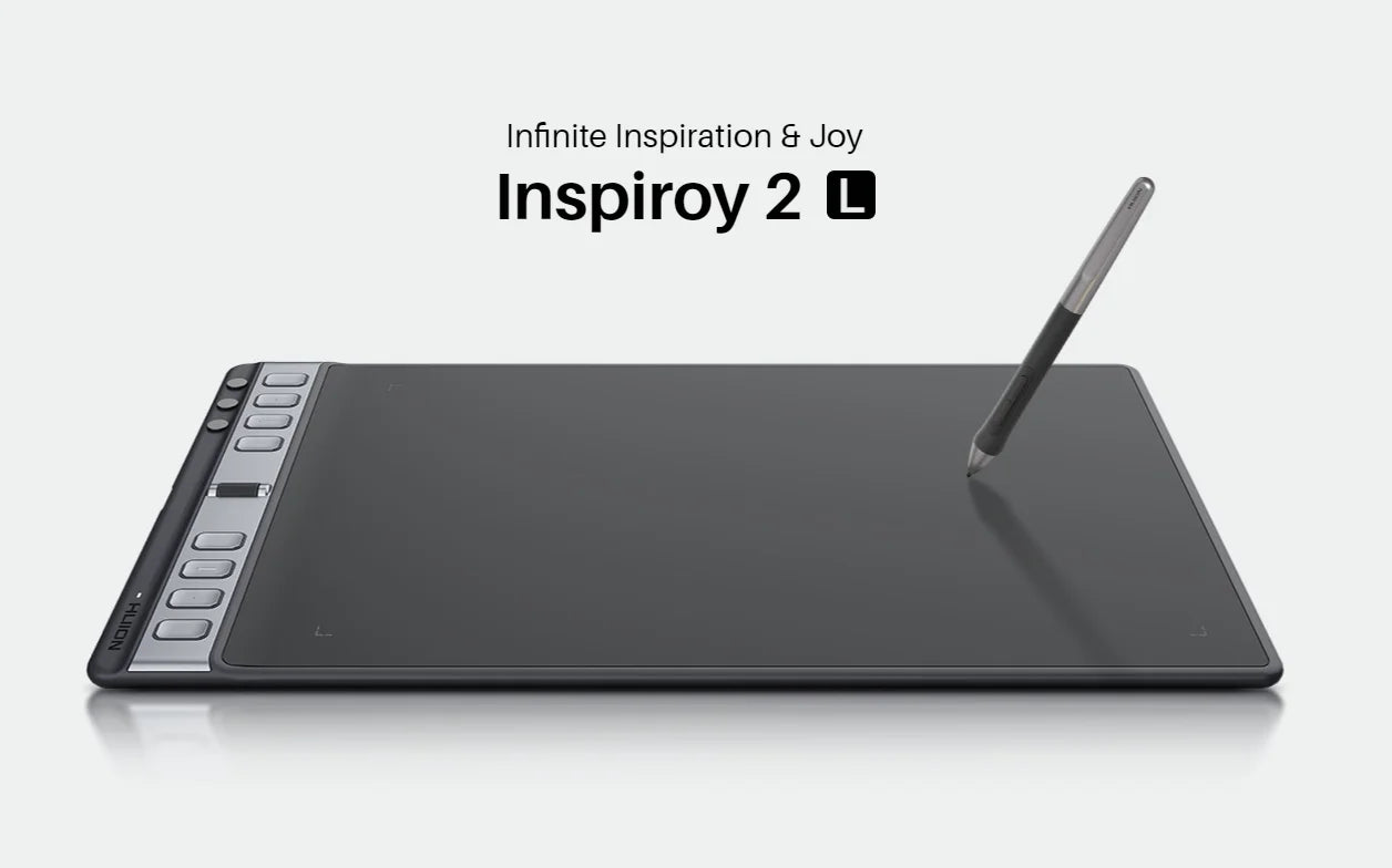 Huion Inspiroy 2L Graphics Tablet, 10.5x6.56" PW110 PenTech 3.0 Stylus, Scroller