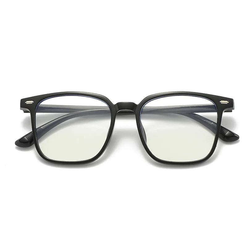 2PCS Unisex Square Plastic Frame Trendy Anti-Blue Light Clear Glasses for Back To School Clothing Accessories.