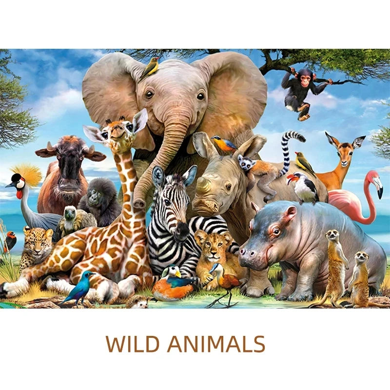 MaxRenard Paper Jigsaw Puzzle Mini Pieces 150pcs Wild Animal Test Tube Educational Toys Family Game Portable Leisure Toy