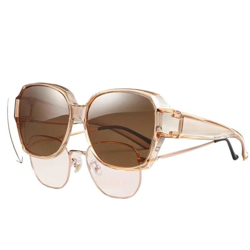 2pcs Oversize Glasses Fit Over Fashion Glasses Night vision Glasses for Men And Women for Party And Driving Perfect Daily Wear