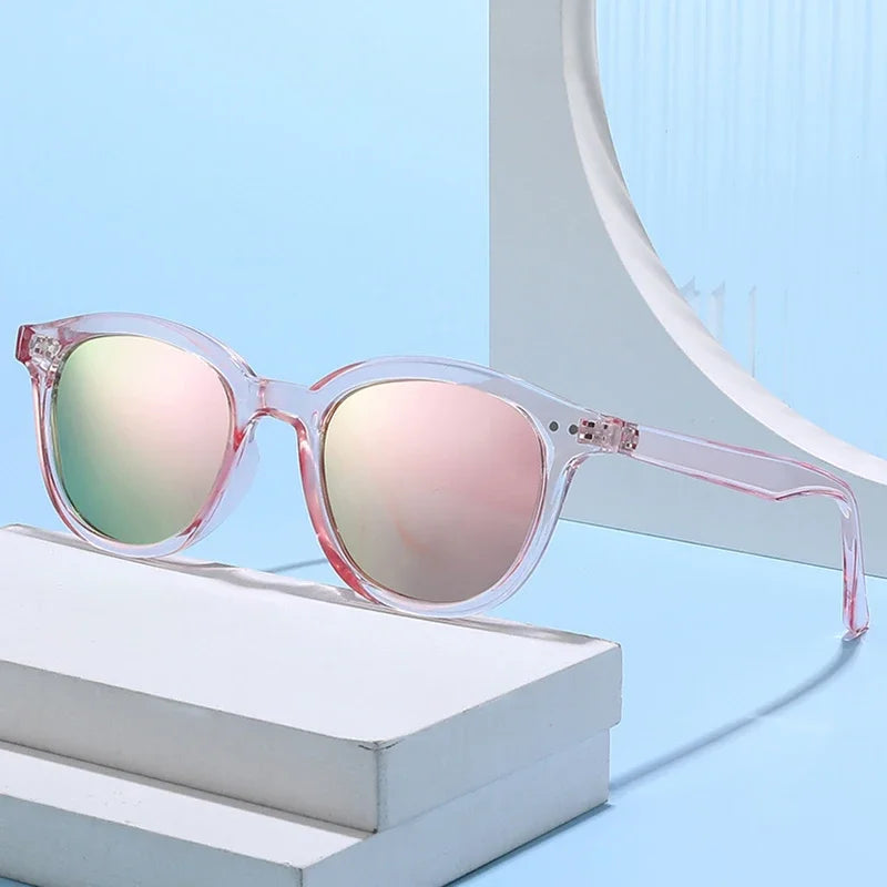 JNPCXI New Fashion Round Polarized Men Rivets Sunglasses Shades UV400 Retro Gradient Mirror Women Luxury Sun Glasses