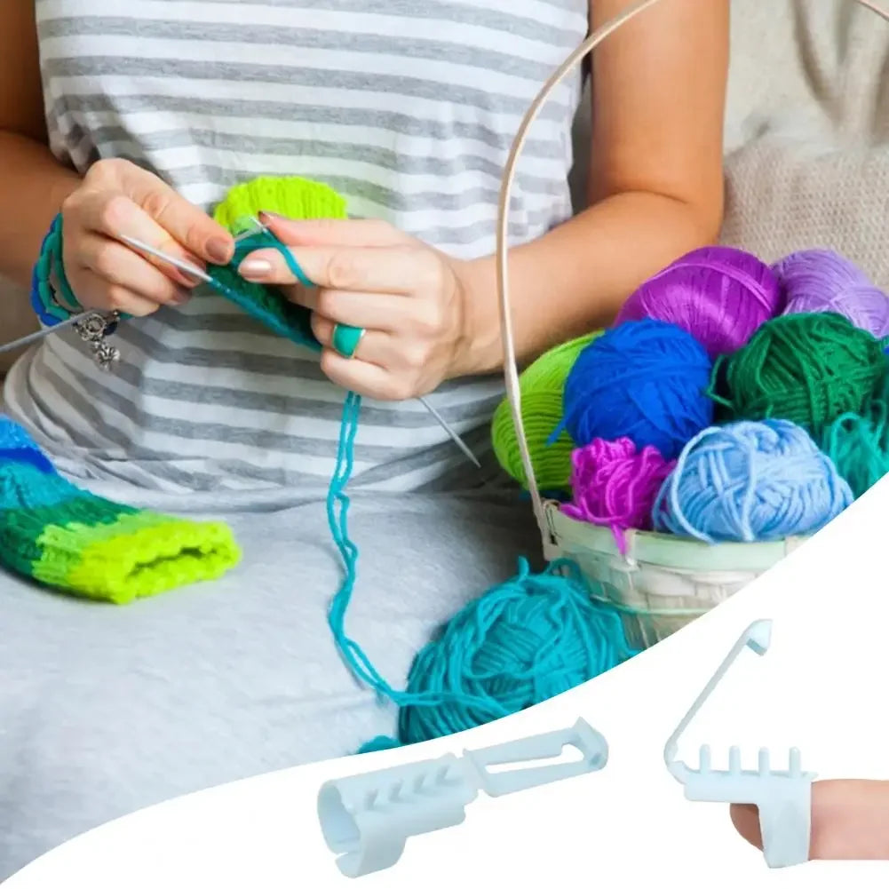 Yarn Guide Ring Adjustable Plastic Crochet Tension Ring DIY Handmade Wool Sweater Knitting Tool Thread Finger Splitter