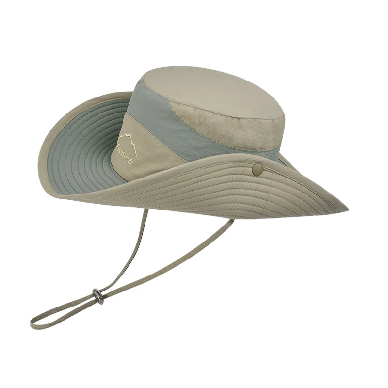 Xinbaoguan 100% Polyester 9233 New Spring/Summer Outdoor Sunshade Hat for Men and Women Mountaineering Big Eaf Fisherman Hat