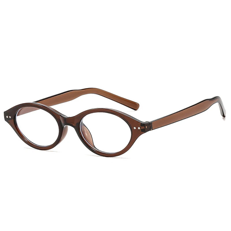 JNPCXI New Retro Small Oval Women Sunglasses Fashion Anti Blue Light Eyeglass Frame Men Trending Rivets Sun Glasses