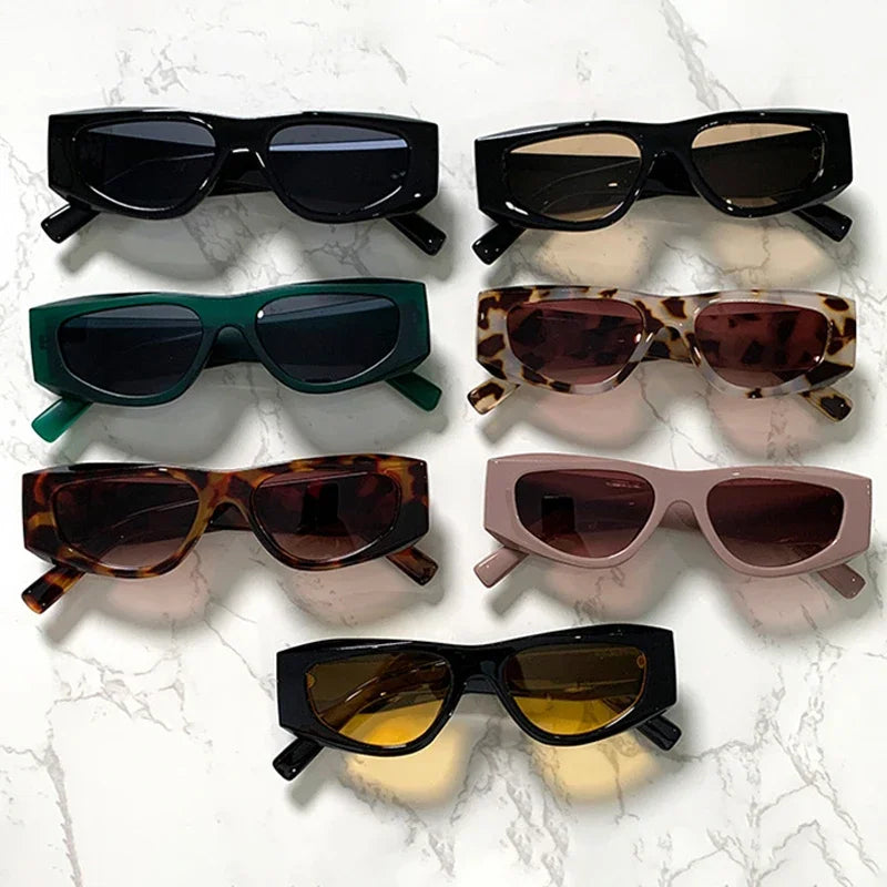 JNPCXI New Irregular Square Women Sunglasses Leopard Gradient Shades UV400 Men Brand Designer Trending Punk Sun Glasses