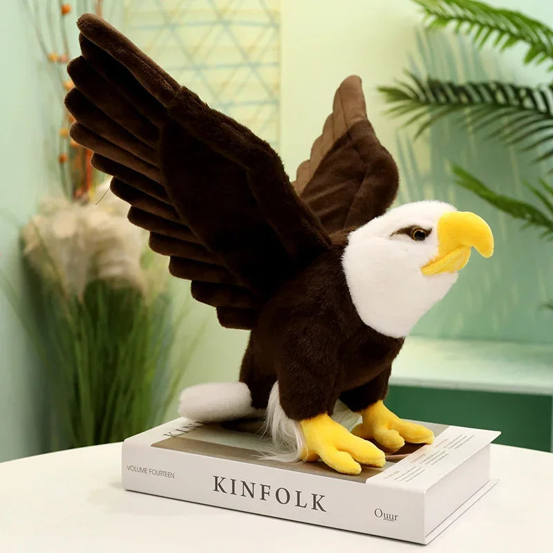 Simulation Bald Eagles Birds Plush Stuffed Toys Funny Seagull Animal Cartoon Doll Soft Feathers Toy House Decor Birthday Gift