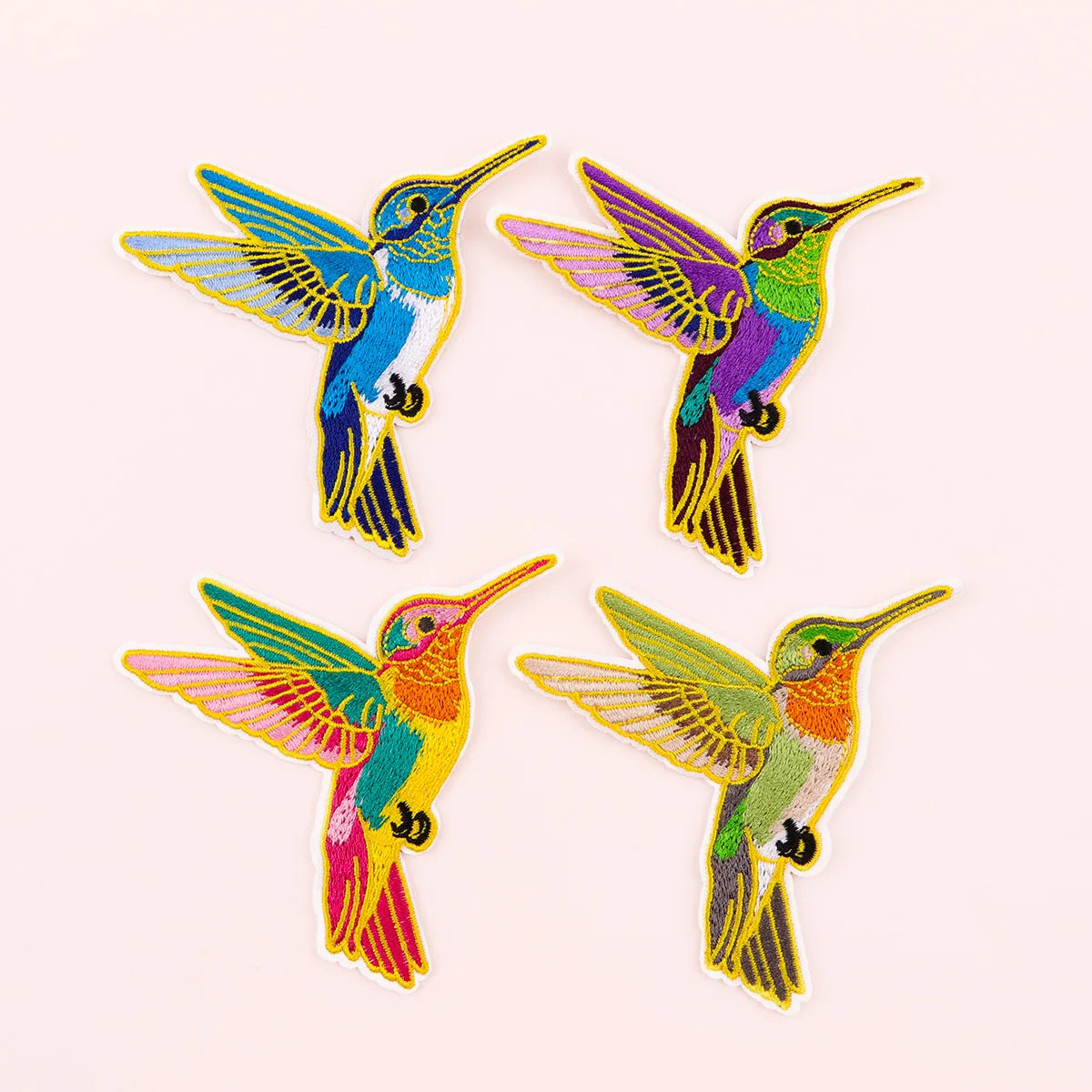 Cute Bird Iron On Patch Clothes Patch For Clothing Hummingbird Embroidered Patch Garment Apparel Accessories Sewing Stickers