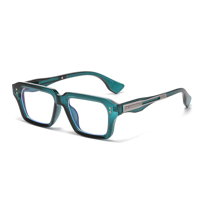 JNPCXI New Retro Square Sunglasses Women Gradient Leopard Shades UV400 Fashion Clear Lens Men Trending Rivets Frame