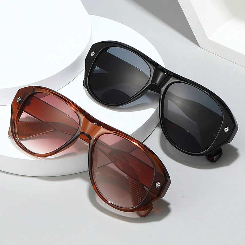 JNPCXI New Vintage Cat Eye Pilot Sunglasses for Women Men Black Retro Frame UV400 Sun Protection Fashion Shades Streetwear Style