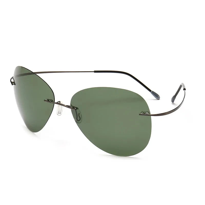 Caterside Pilot Polarized Sunglasses Men Rimless Titanium Alloy Ultralight Sun Glasses Women Driving Sports Fishing Summer Style