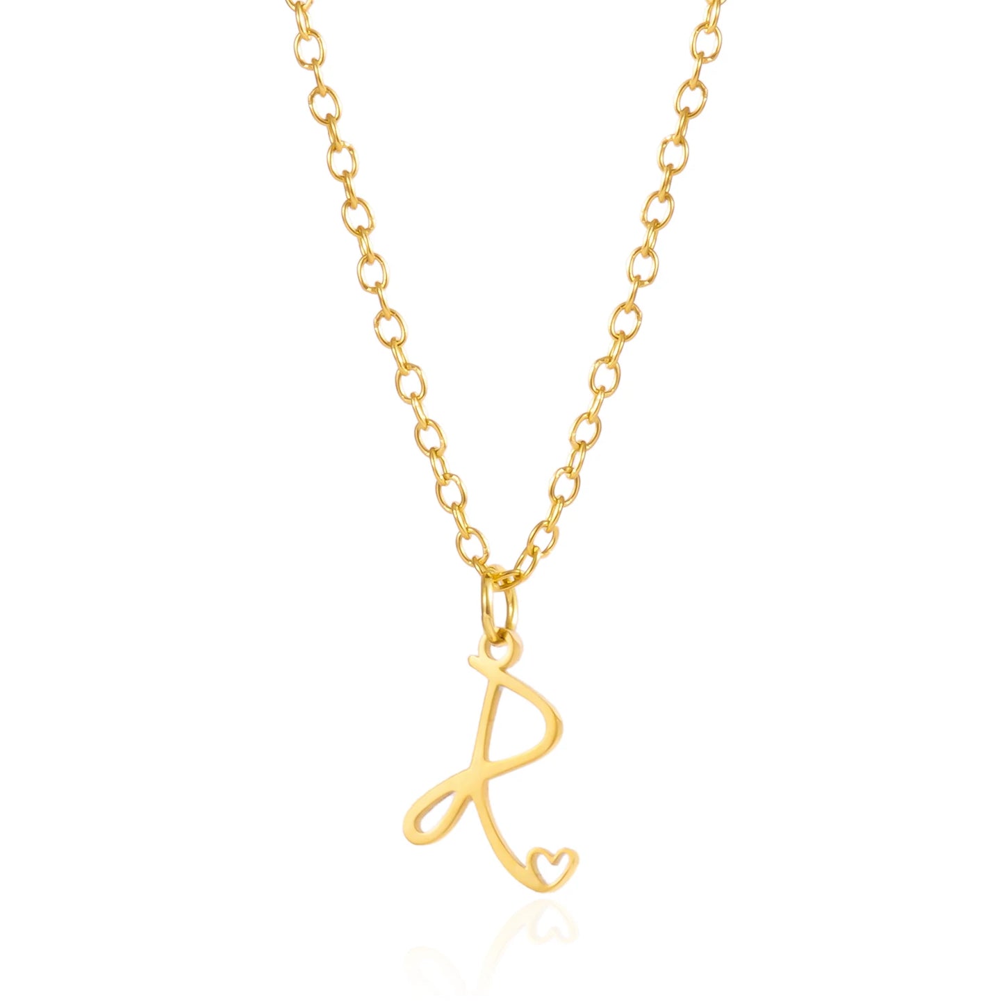 Fashion Stainless Steel A-Z Initial Letter Necklace For Women Elegant Gold Color 26 Alphabet Pendant Jewelry Girls Birthday Gift