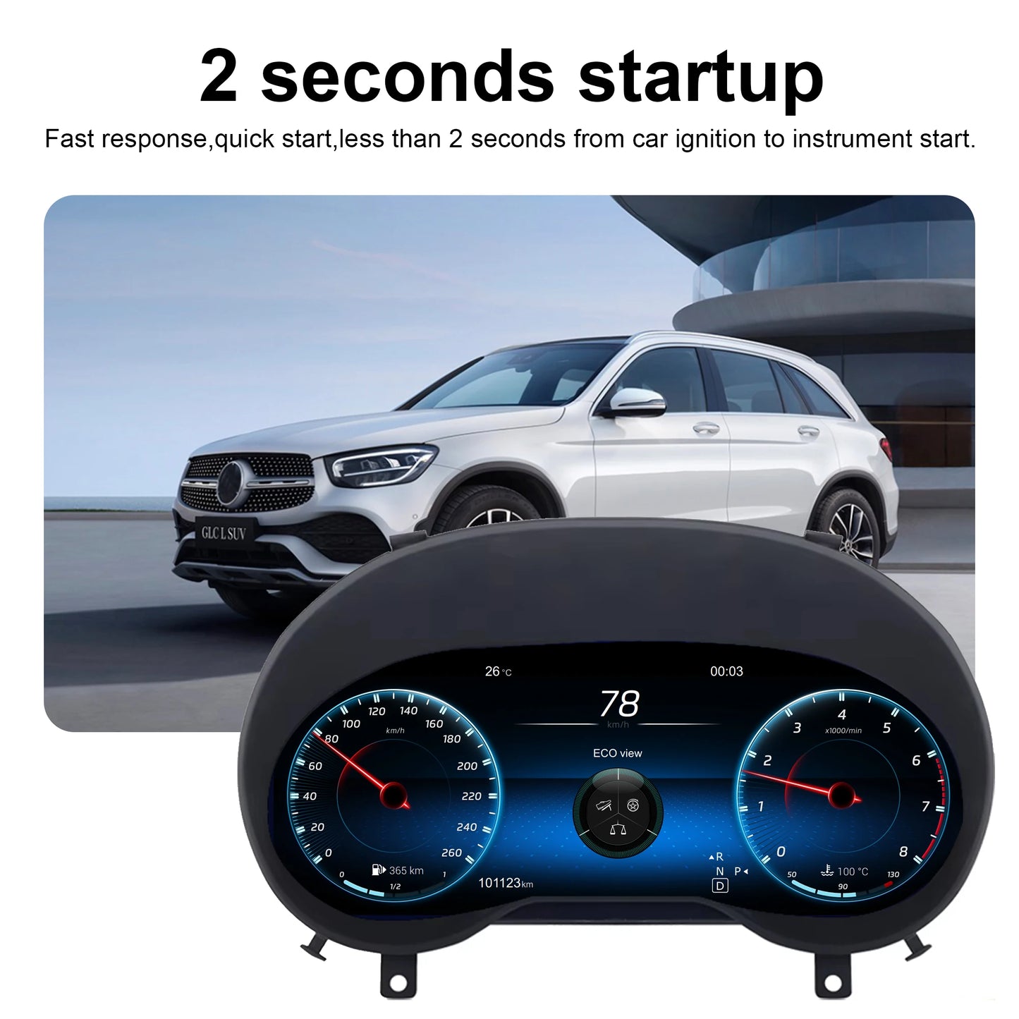 12.3-inch digital instrument cluster for Mercedes-Benz A-Class CLA GLA 2013-2019 Cluster instrument panel Speedometer