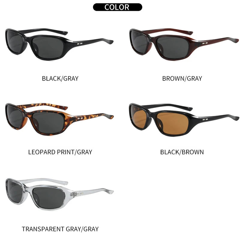 JNPCXI Retro Oval Sunglasses for Women Men Cat Eye Y2K Designer UV400 Sun Glasses Outdoor Sports Eyewear Hiking Cycling Shades