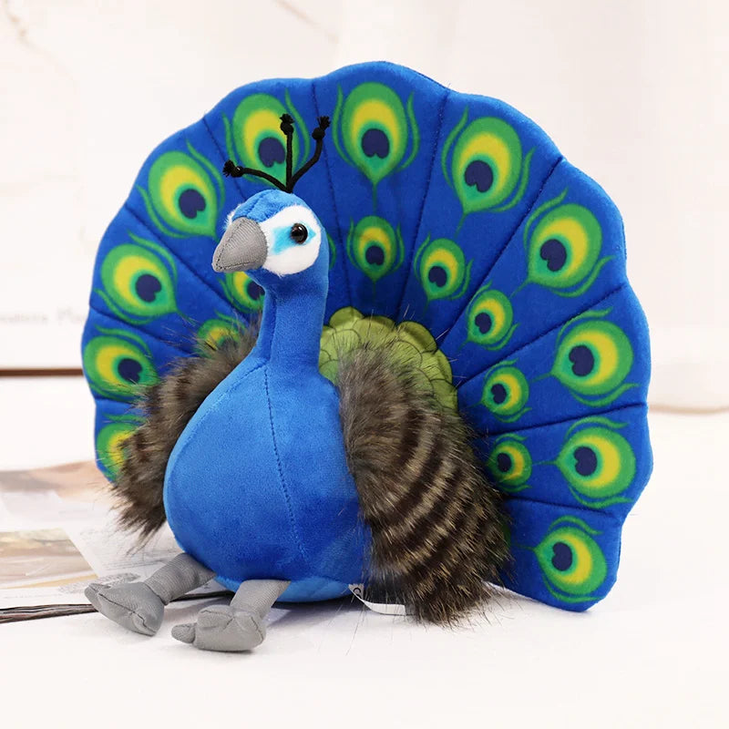 Simulation Stuffed Animal Cute Birds Parrots Toucan Eagle Peacock  Pigeon Plushies Toys Educational Gift