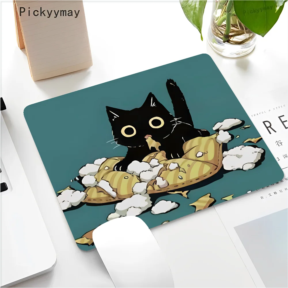 Funny Black Cat Mouse pad PC Desk Mat Table Big Mouse Pad PC Non-slip Rug z15