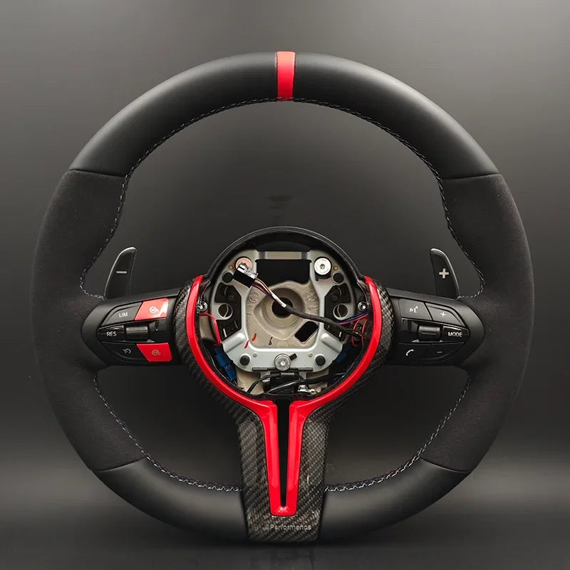 Half Alcantara M1 M2 Button Steering Wheel for BMW Blue Red F01 F07 F10 F11 F15 F16 F20 F22 F30 F31 F32 F34 F36 M3 F80 M4 F82