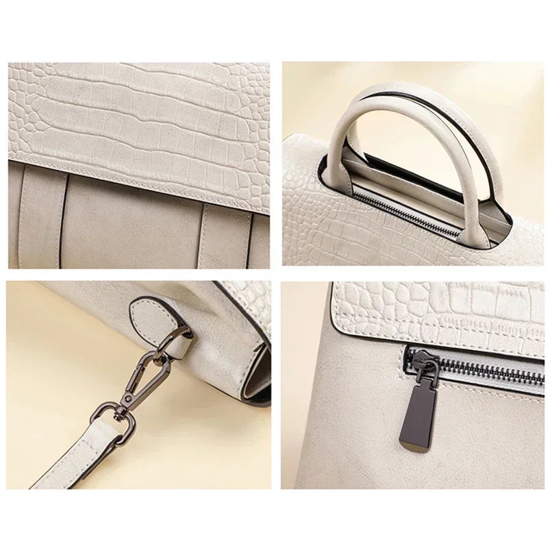 Women's Cow Real Leather Crossbody Bag Female Cowhide Designer Luxury Shoulder Bags Ladies Casual Retro Large Capacity Handbag