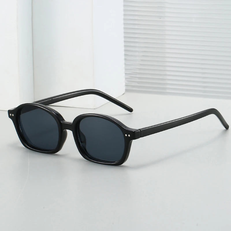 JNPCXI New Fashion Small Oval Jelly Color Women Sunglasses Shades UV400 Fashion Orange Gradient Men Punk Rivets Sun Glasses