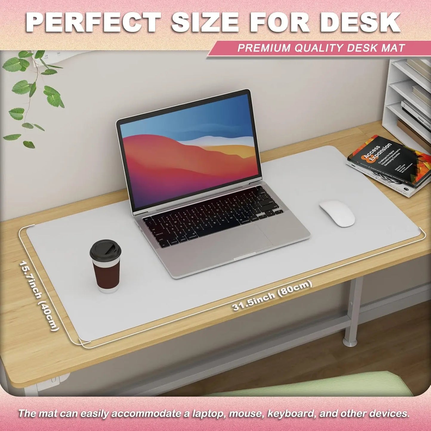 Leather Desk Pad Protector, Office Desk Mat, Large PVC Leather Desk Blotter, Non-Slip Mouse Pad