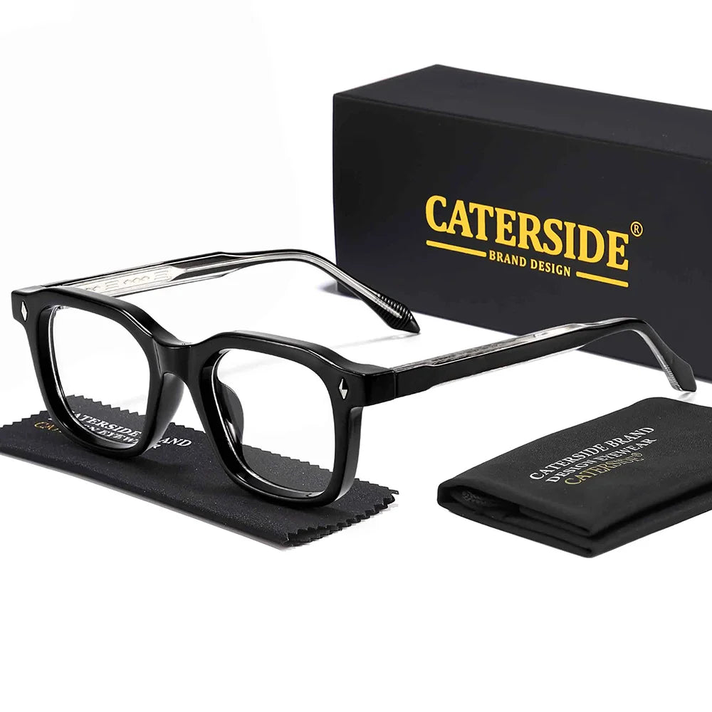 CATERSIDE Men Personalized Design Sunglasses Square Frame Women Retro Trendy Sunglasses Travel Business Party Gift Glasses UV400